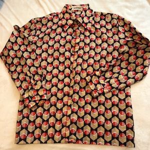 🦃2/$20 🦃 Vintage | 100% polyester button down shirt